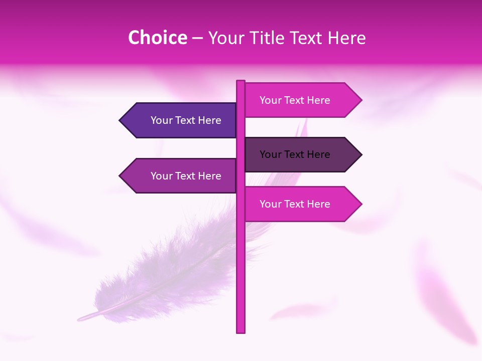 A Purple Feather Is Flying In The Air PowerPoint Template