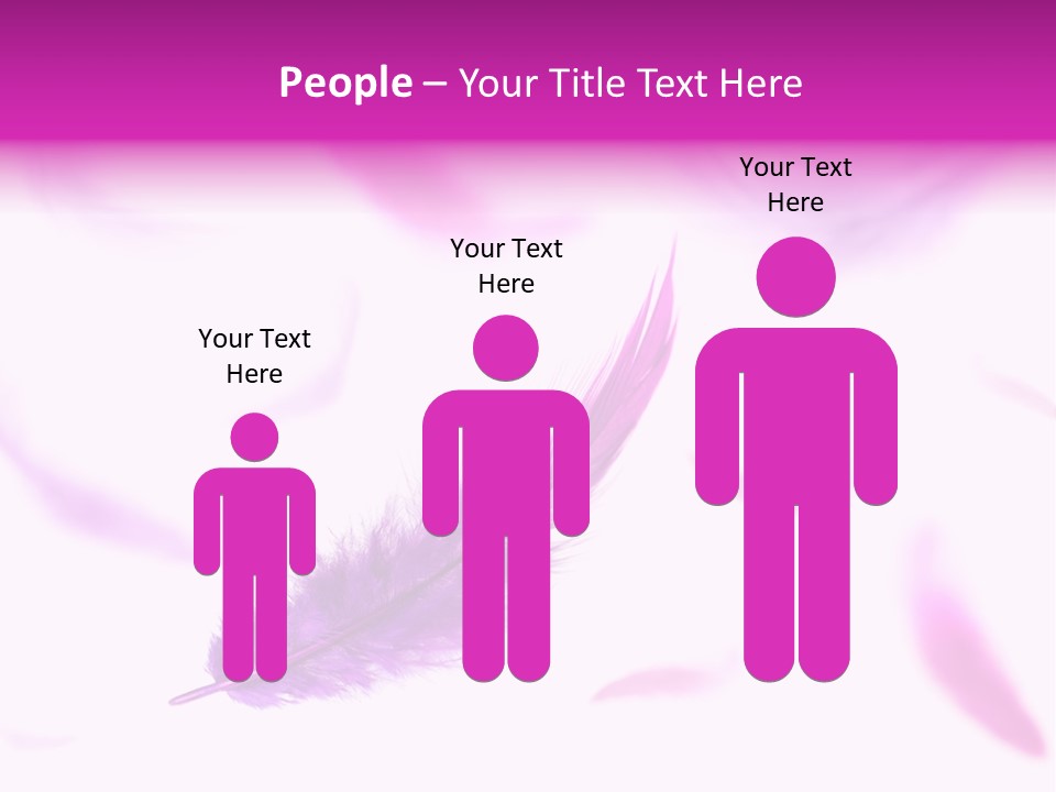 A Purple Feather Is Flying In The Air PowerPoint Template