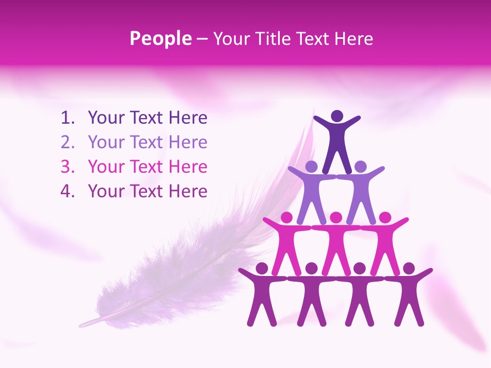 A Purple Feather Is Flying In The Air PowerPoint Template