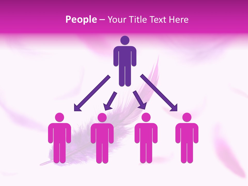 A Purple Feather Is Flying In The Air PowerPoint Template