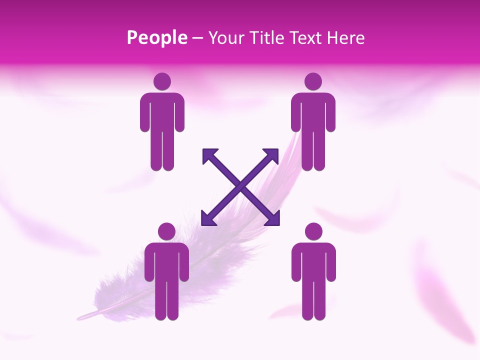 A Purple Feather Is Flying In The Air PowerPoint Template