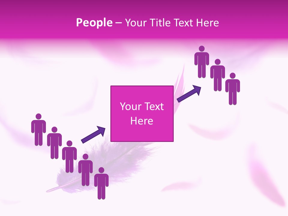 A Purple Feather Is Flying In The Air PowerPoint Template