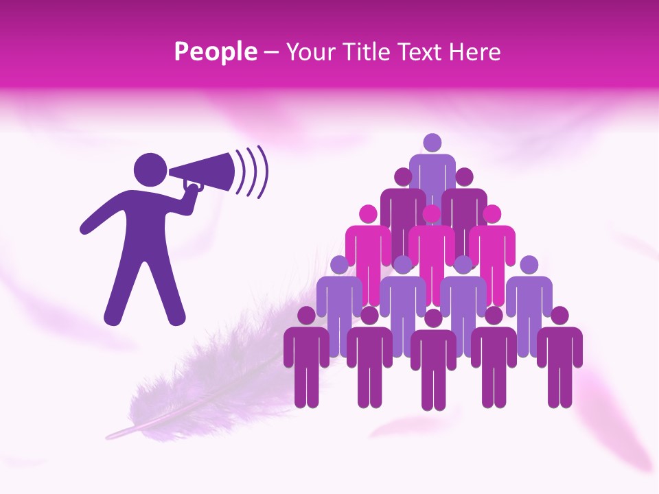 A Purple Feather Is Flying In The Air PowerPoint Template