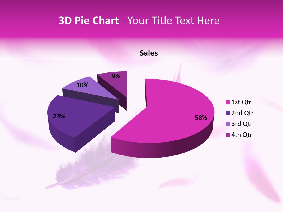 A Purple Feather Is Flying In The Air PowerPoint Template