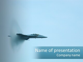 A Fighter Jet Flying Through A Blue Sky PowerPoint Template