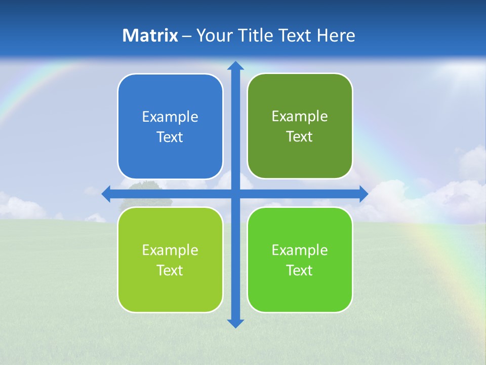 A Green Field With A Rainbow In The Sky PowerPoint Template