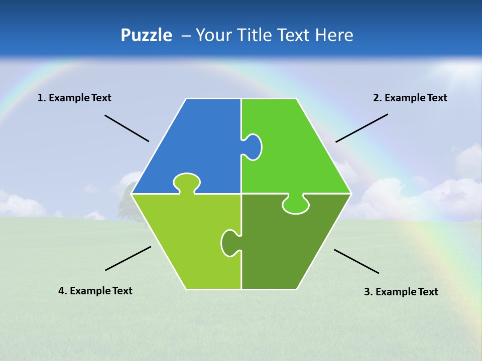 A Green Field With A Rainbow In The Sky PowerPoint Template