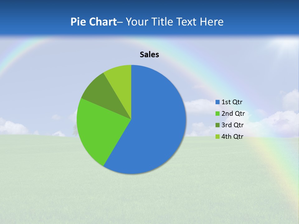 A Green Field With A Rainbow In The Sky PowerPoint Template