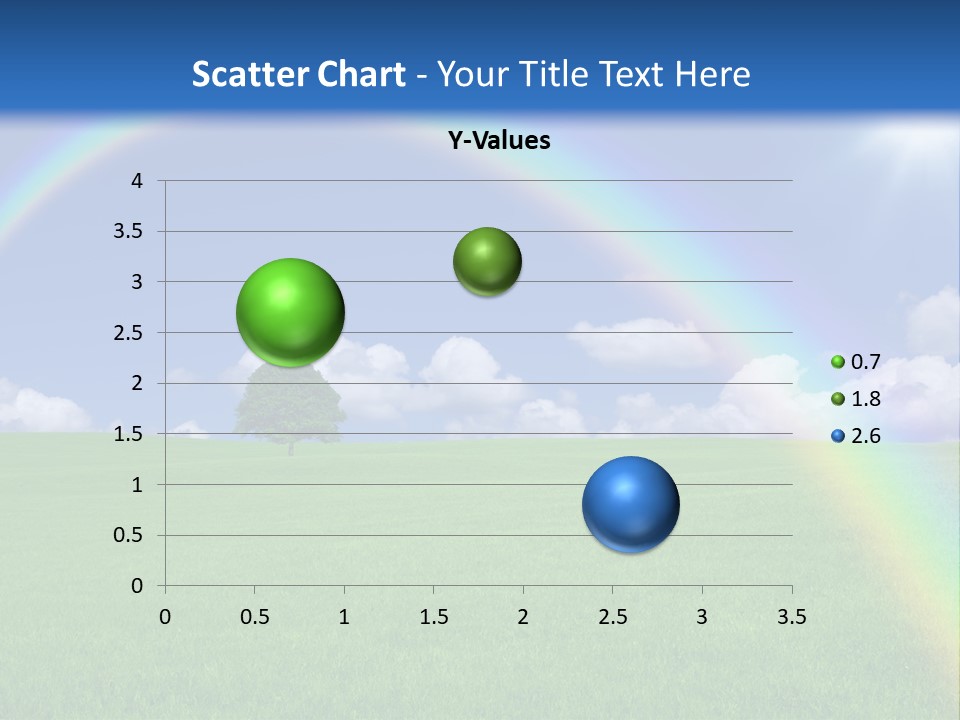 A Green Field With A Rainbow In The Sky PowerPoint Template