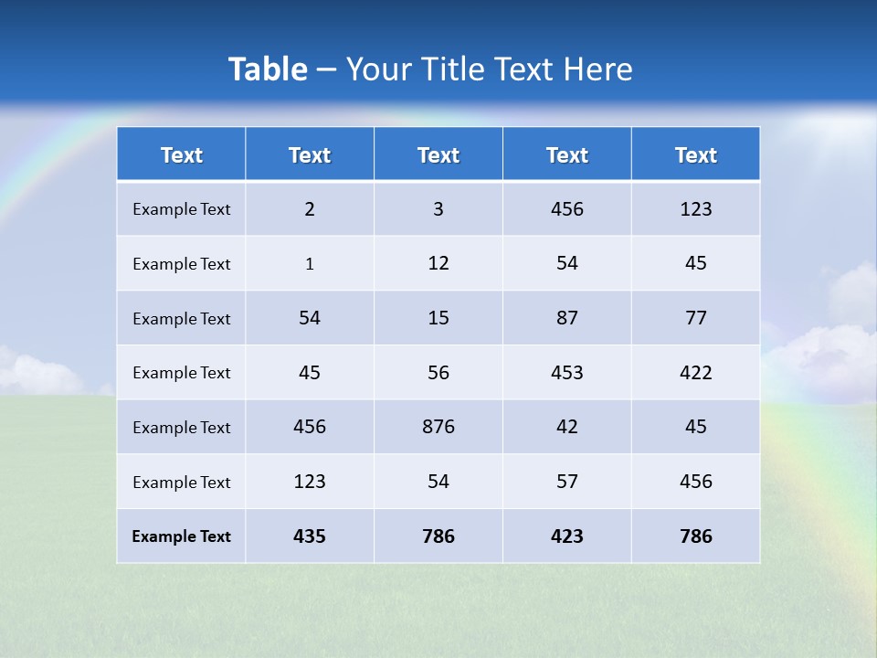 A Green Field With A Rainbow In The Sky PowerPoint Template
