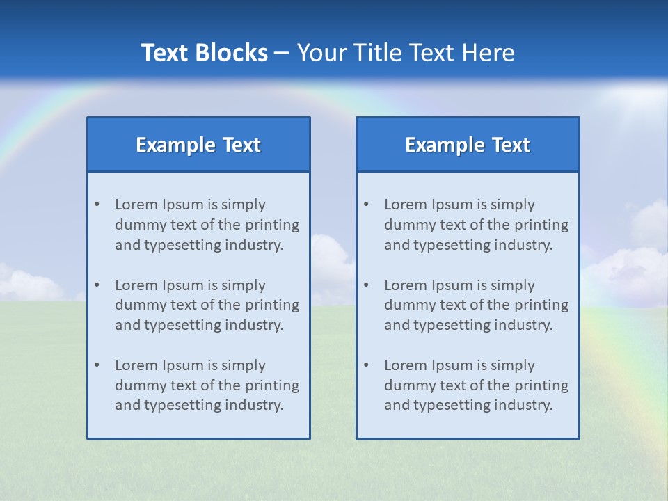 A Green Field With A Rainbow In The Sky PowerPoint Template