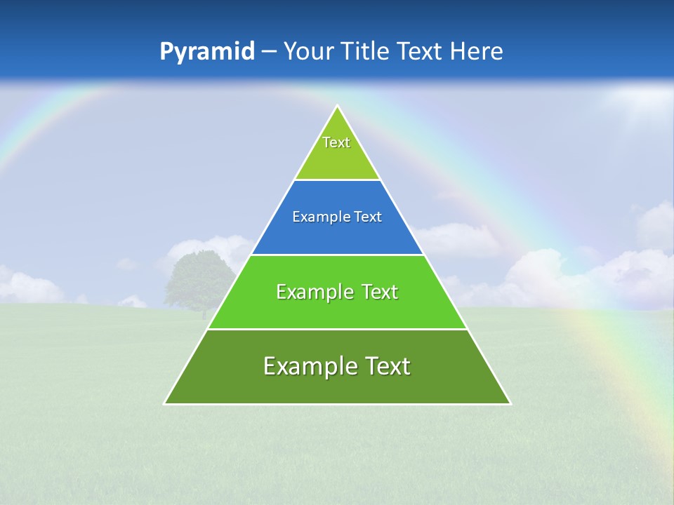 A Green Field With A Rainbow In The Sky PowerPoint Template