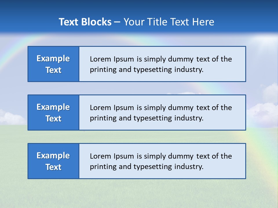 A Green Field With A Rainbow In The Sky PowerPoint Template