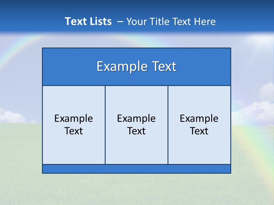 A Green Field With A Rainbow In The Sky PowerPoint Template