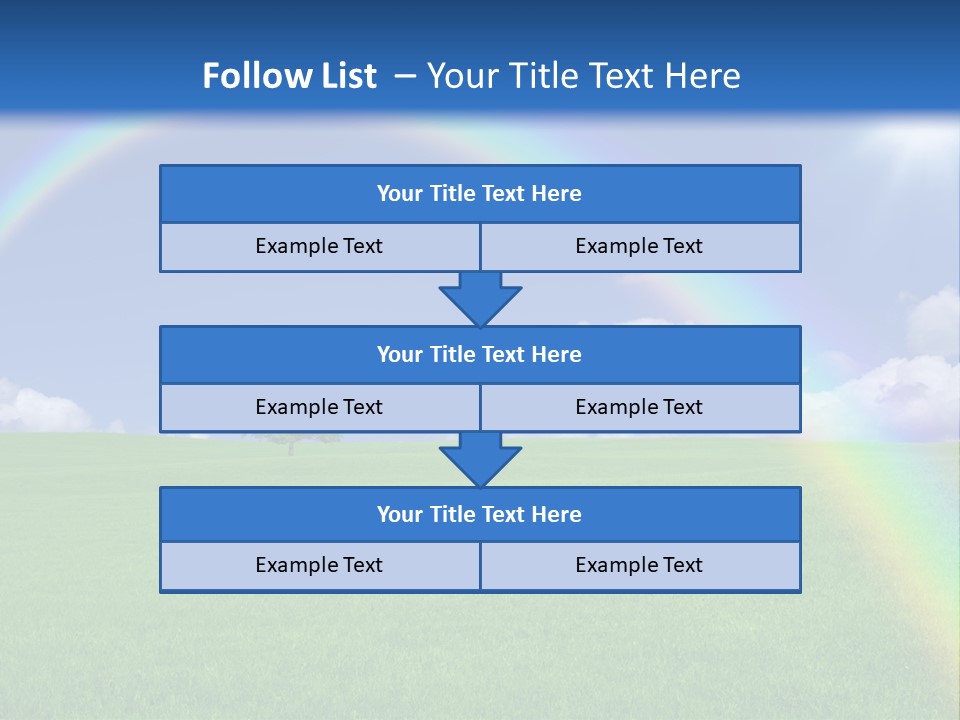 A Green Field With A Rainbow In The Sky PowerPoint Template