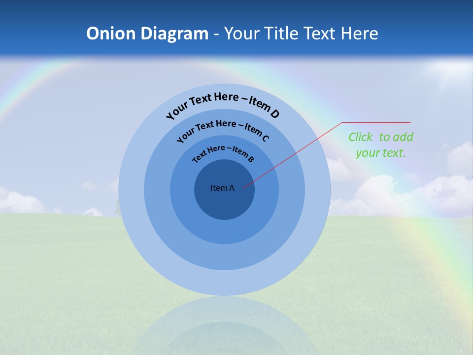 A Green Field With A Rainbow In The Sky PowerPoint Template