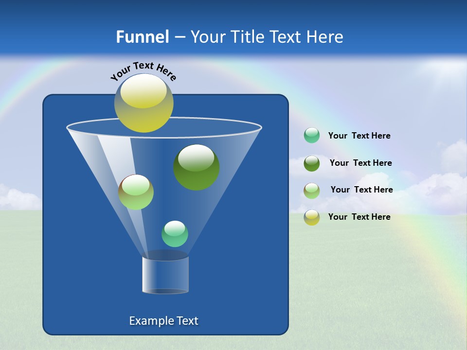 A Green Field With A Rainbow In The Sky PowerPoint Template