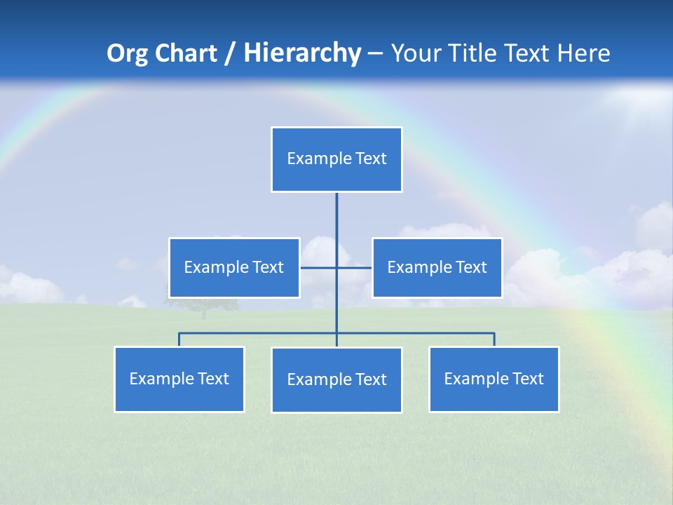 A Green Field With A Rainbow In The Sky PowerPoint Template