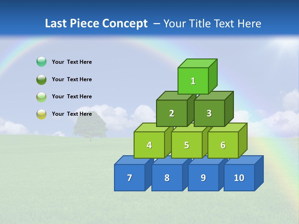 A Green Field With A Rainbow In The Sky PowerPoint Template