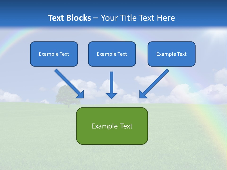 A Green Field With A Rainbow In The Sky PowerPoint Template