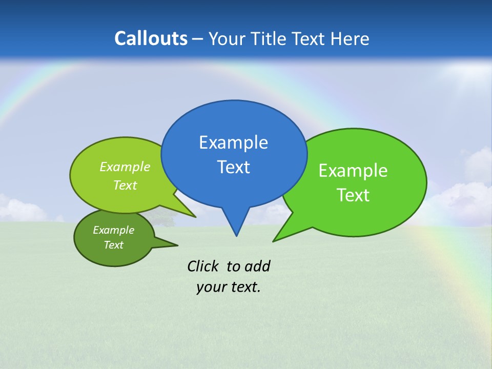 A Green Field With A Rainbow In The Sky PowerPoint Template