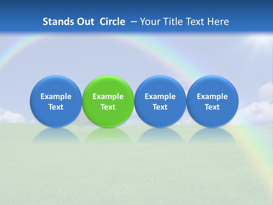 A Green Field With A Rainbow In The Sky PowerPoint Template