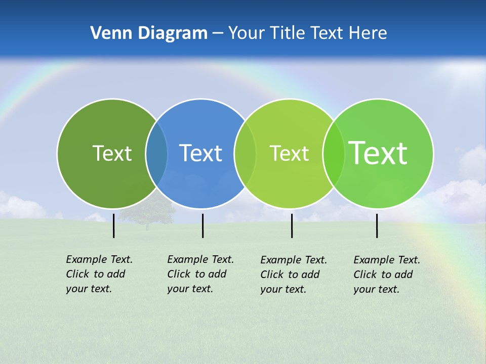 A Green Field With A Rainbow In The Sky PowerPoint Template