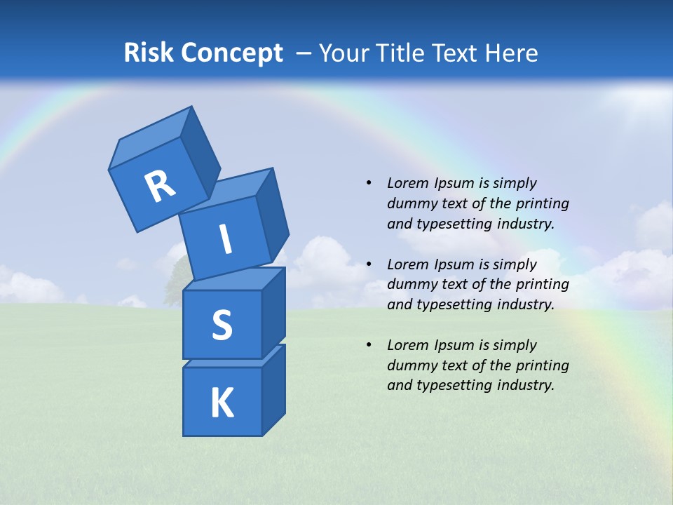 A Green Field With A Rainbow In The Sky PowerPoint Template