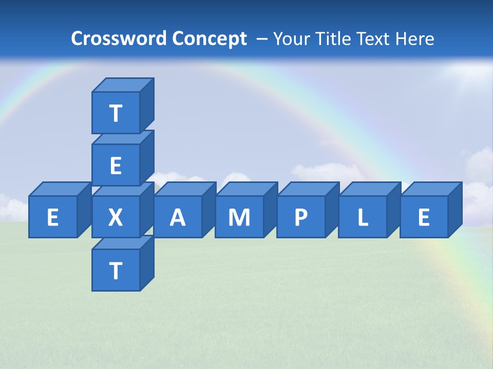 A Green Field With A Rainbow In The Sky PowerPoint Template