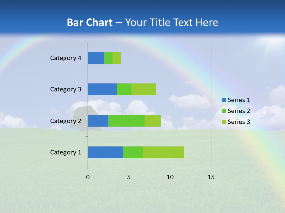 A Green Field With A Rainbow In The Sky PowerPoint Template