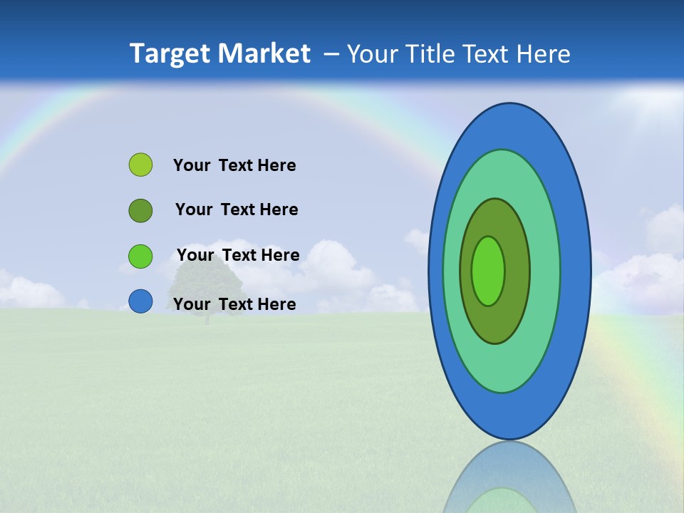 A Green Field With A Rainbow In The Sky PowerPoint Template