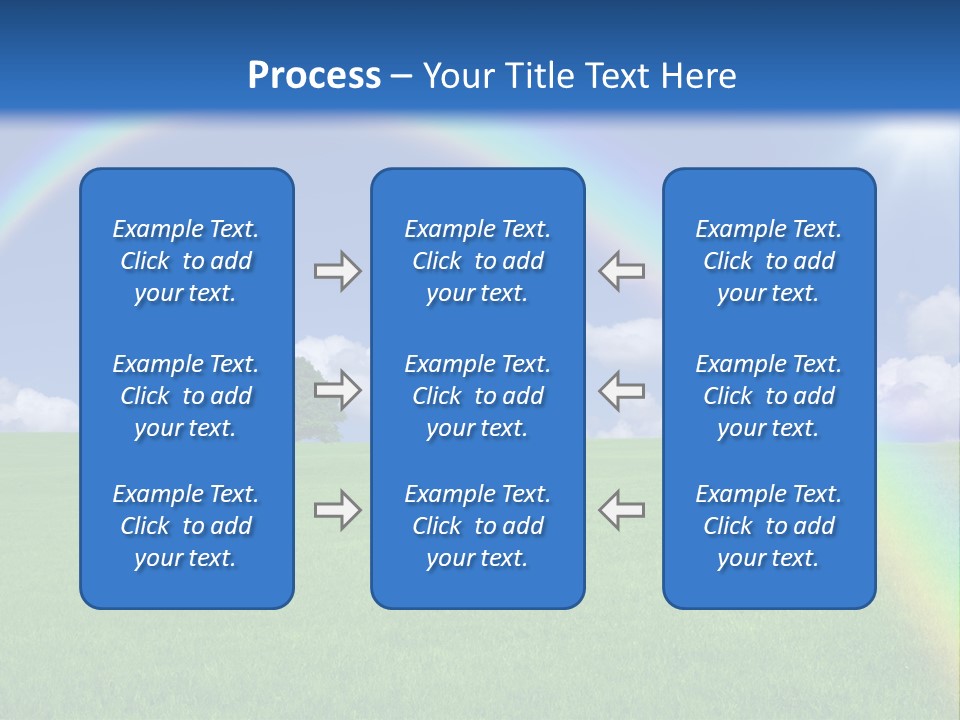 A Green Field With A Rainbow In The Sky PowerPoint Template