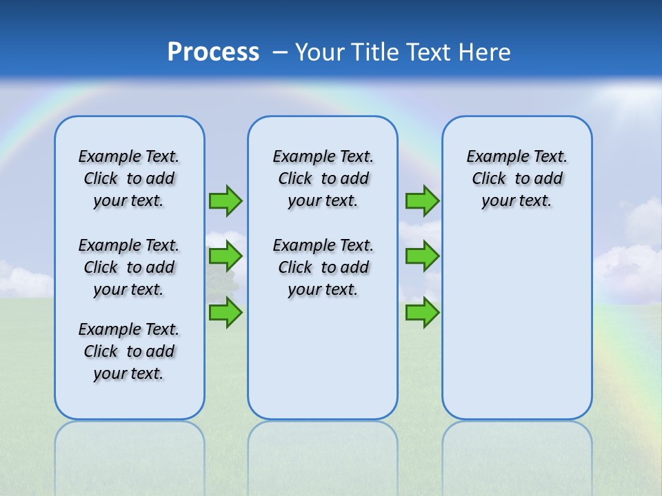 A Green Field With A Rainbow In The Sky PowerPoint Template