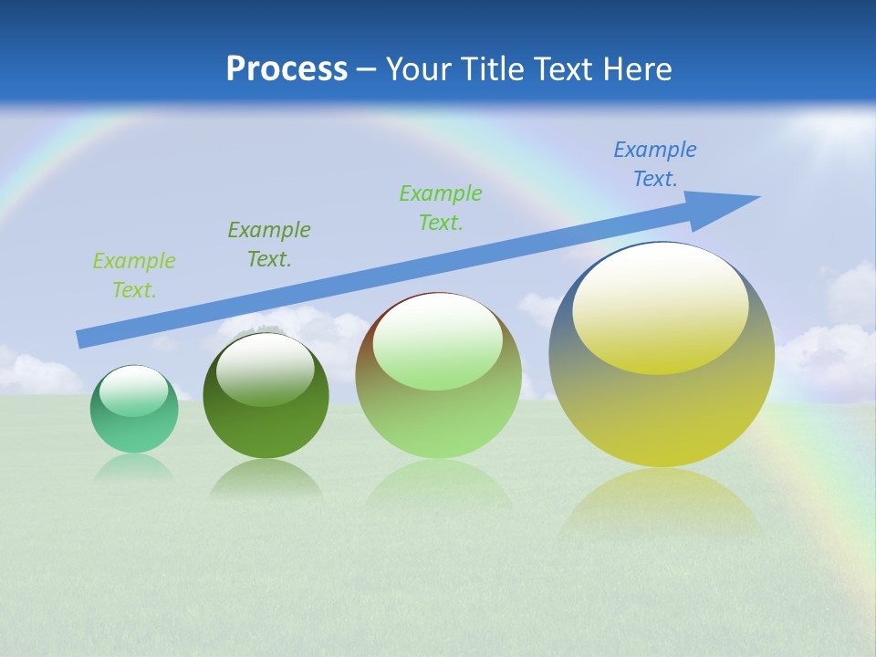 A Green Field With A Rainbow In The Sky PowerPoint Template