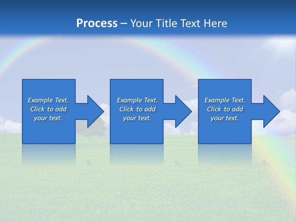 A Green Field With A Rainbow In The Sky PowerPoint Template