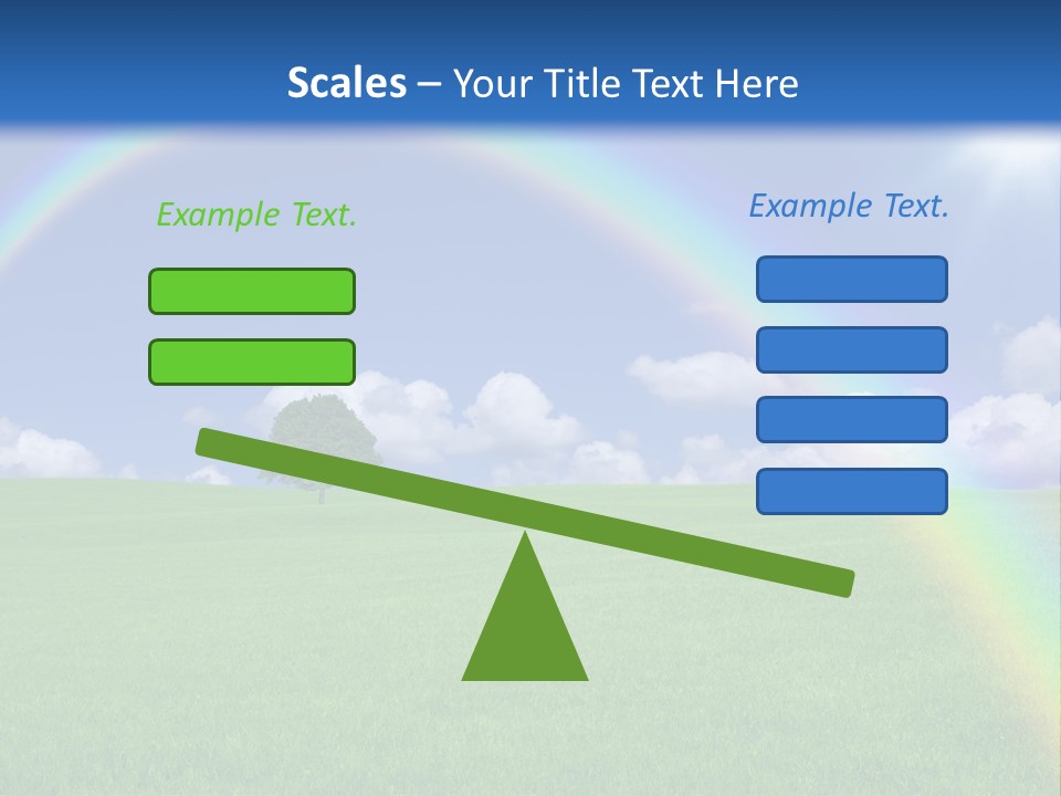 A Green Field With A Rainbow In The Sky PowerPoint Template