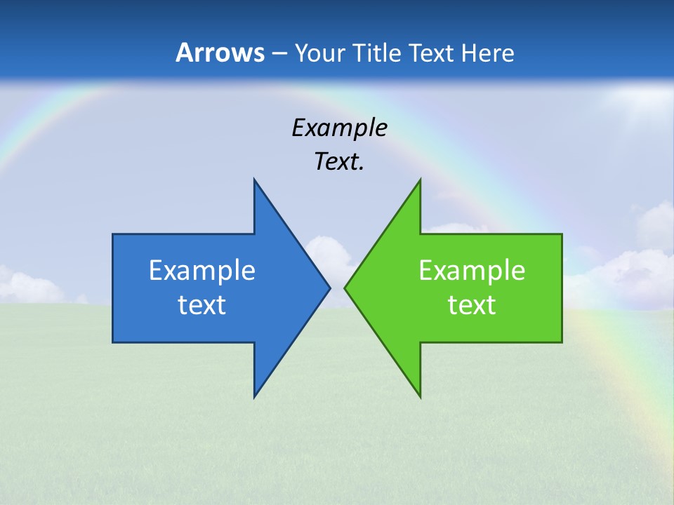 A Green Field With A Rainbow In The Sky PowerPoint Template
