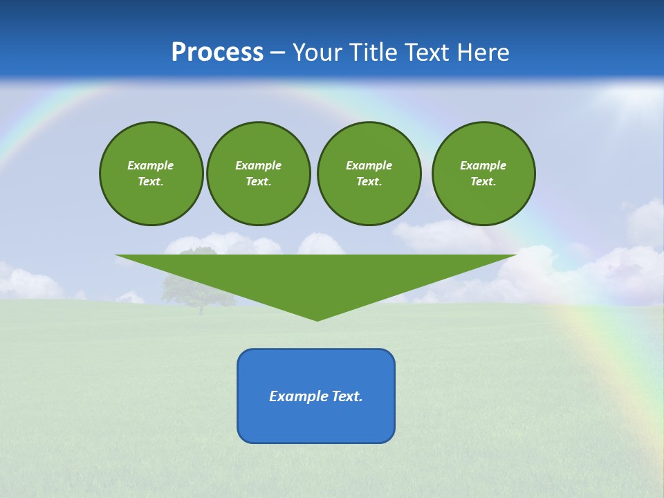 A Green Field With A Rainbow In The Sky PowerPoint Template