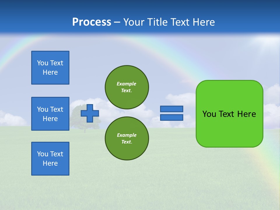 A Green Field With A Rainbow In The Sky PowerPoint Template