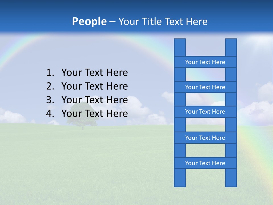 A Green Field With A Rainbow In The Sky PowerPoint Template