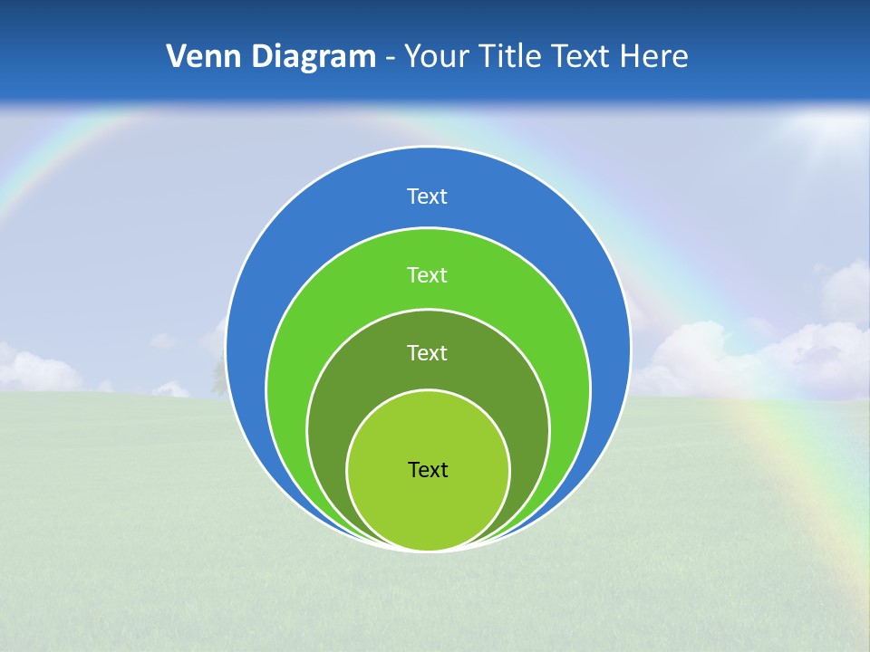 A Green Field With A Rainbow In The Sky PowerPoint Template