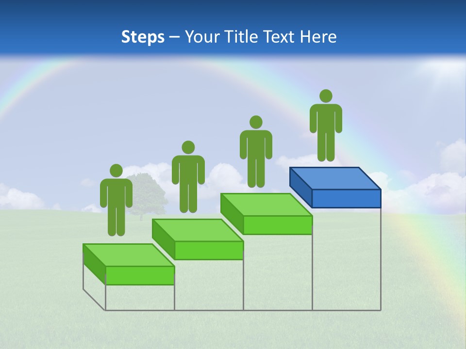 A Green Field With A Rainbow In The Sky PowerPoint Template