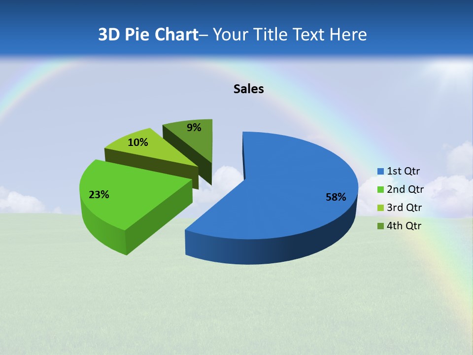 A Green Field With A Rainbow In The Sky PowerPoint Template