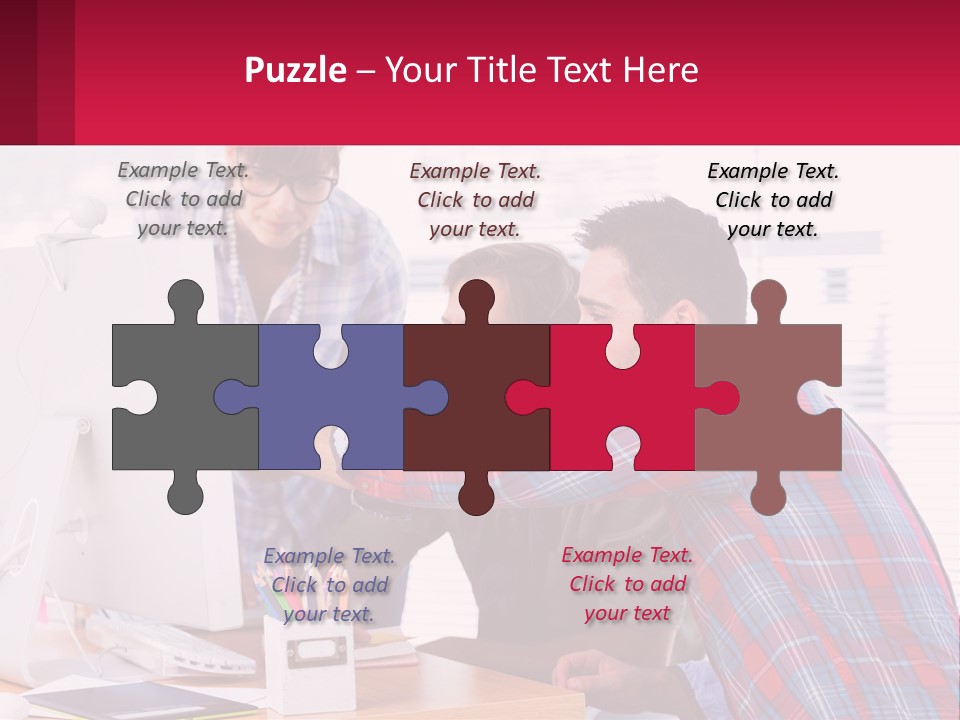 A Group Of People Looking At A Computer Screen PowerPoint Template