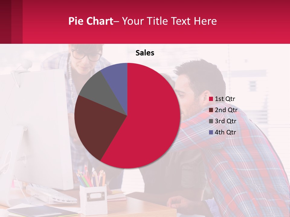 A Group Of People Looking At A Computer Screen PowerPoint Template