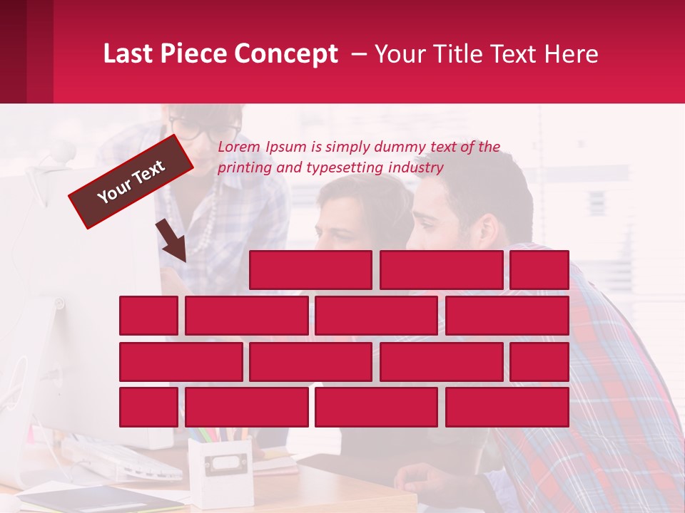 A Group Of People Looking At A Computer Screen PowerPoint Template