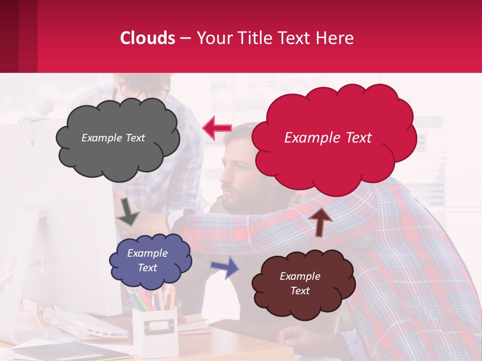 A Group Of People Looking At A Computer Screen PowerPoint Template