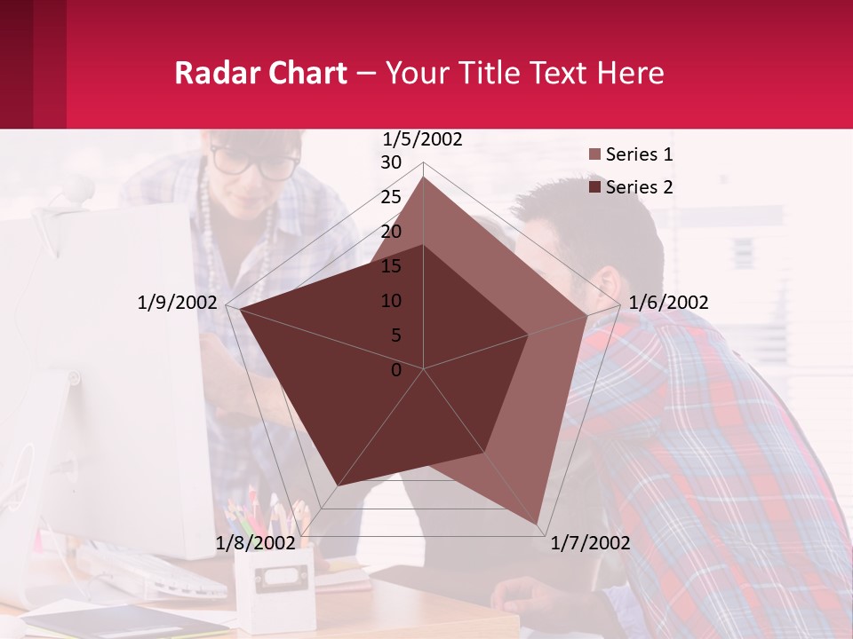 A Group Of People Looking At A Computer Screen PowerPoint Template