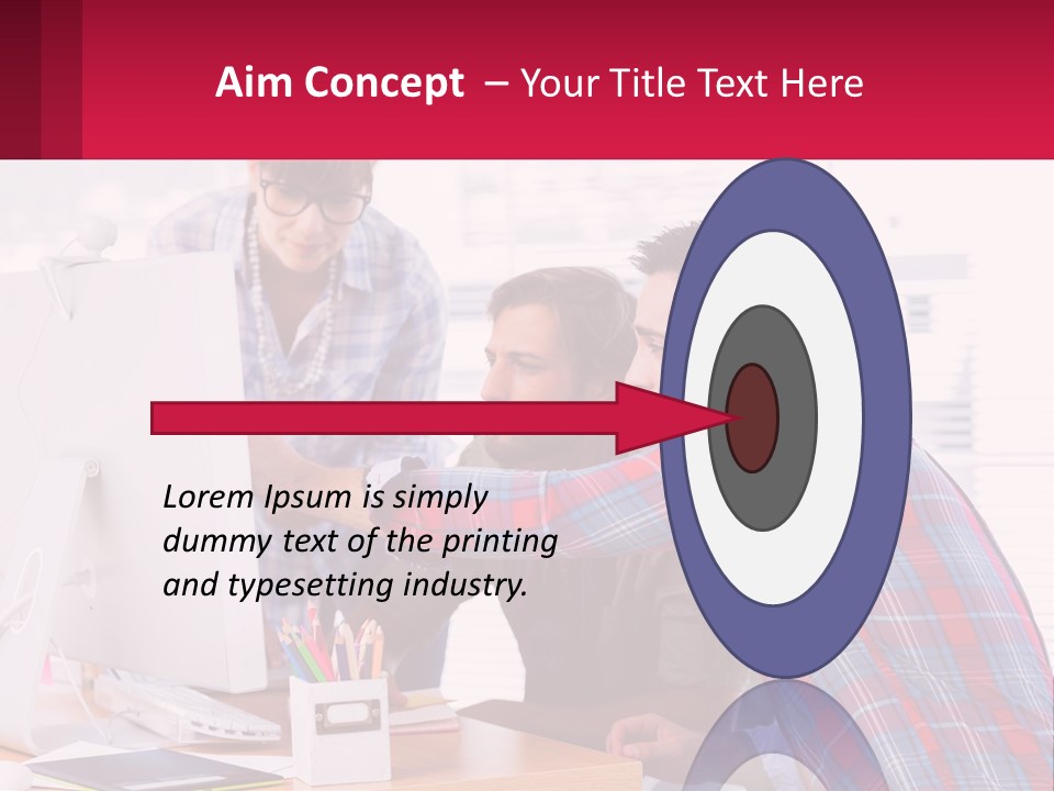 A Group Of People Looking At A Computer Screen PowerPoint Template