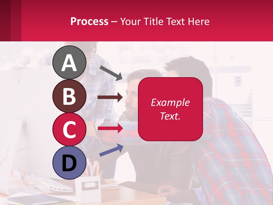 A Group Of People Looking At A Computer Screen PowerPoint Template